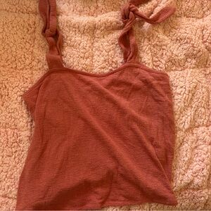 Express Terracotta Tie-Strap Tank Top